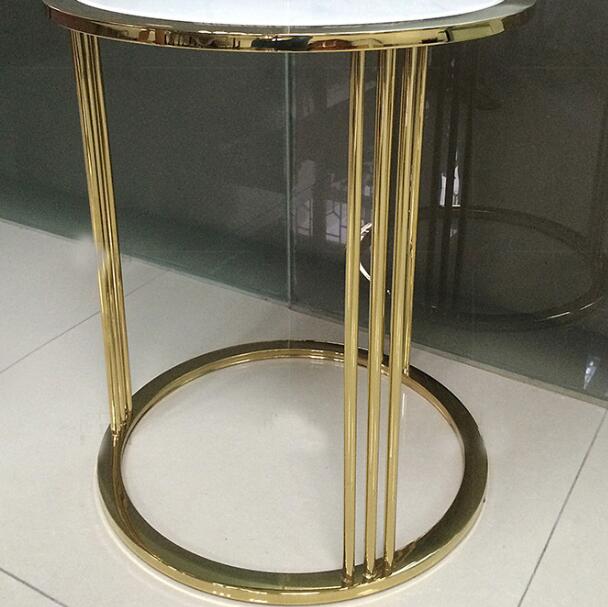 Brass / Gold Glass Living Room Coffee Table Decoration For Hotel Bedroom 1