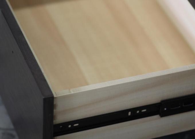 3 Drawer Hotel Bedside Tables For Bedroom Furniture , Walnut Veneer 0