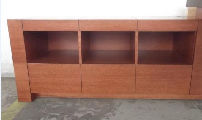 L Shaped Office Desk With Slide Drawers / Assembled Cherry Wood Desk 1