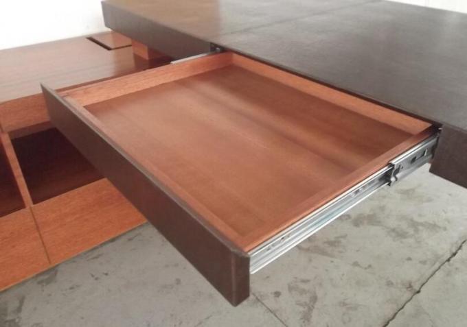 L Shaped Office Desk With Slide Drawers / Assembled Cherry Wood Desk 2