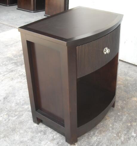 MDF Board Bedroom Furniture Bedside Tables , Side Mounted Tall Night Stand 1
