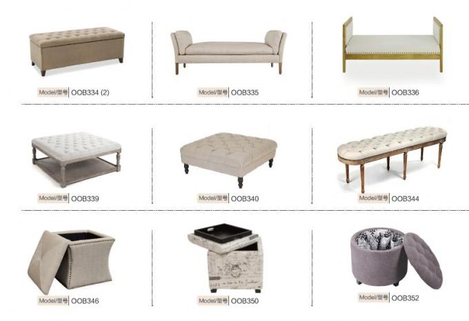 Round Living Room Storage Bench , Upholstered Storage Ottoman Bench 0