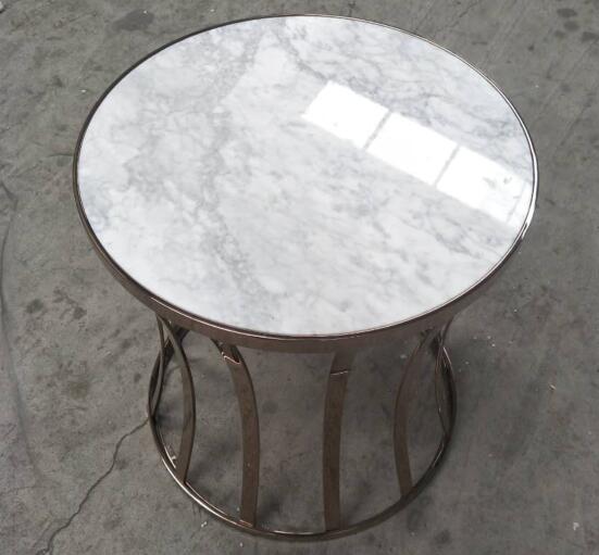 Gold Metal Base Living Room Side Tables For Hotel Furniture , Modern Round Coffee Table 0