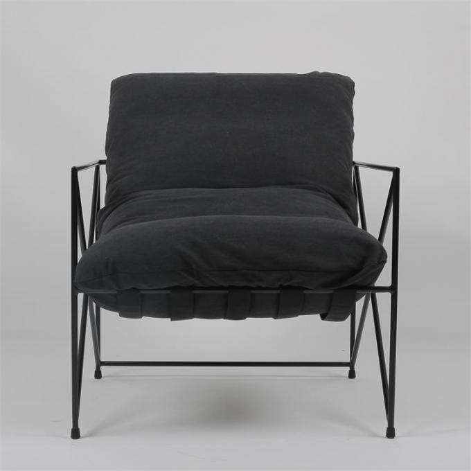 Wrought Iron Leisure Lazy ODM Single Fabric Sofa With Down Filling 1