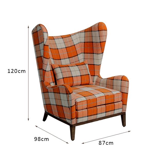 High Back Waterproof Fabric Single Seat Sofa Chair 120cm Height 0