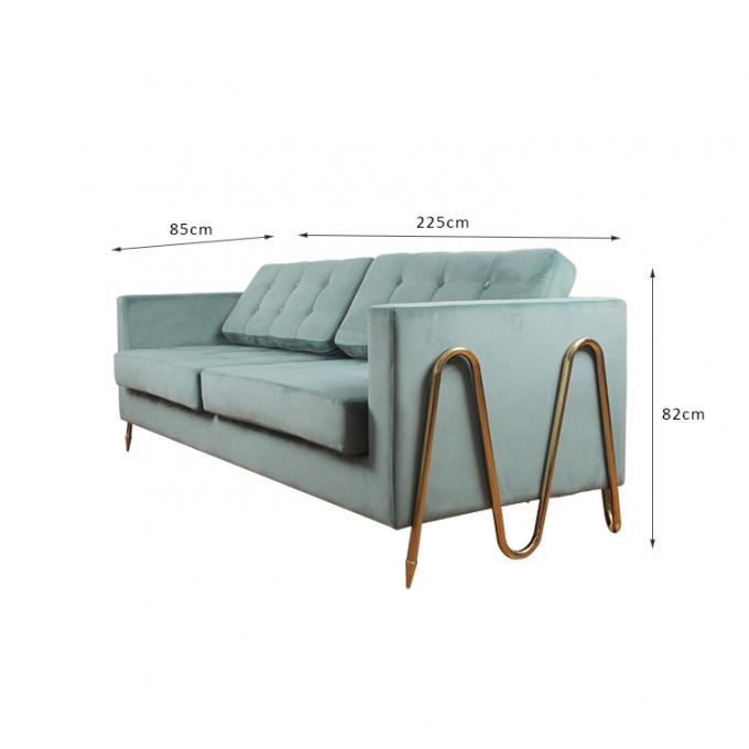 Fabric Upholstery Velvet Couches Luxury Modern Sofa For Living Room W 85cm 0