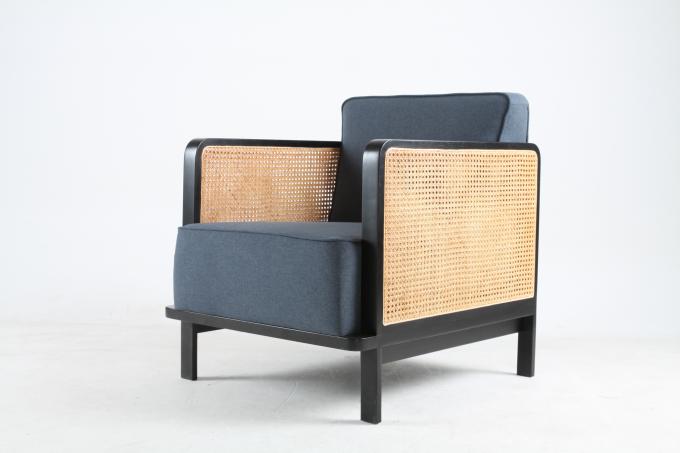 Linen Fabric Caned Back lounge Chairs Luxury Star Hotel Furniture 1
