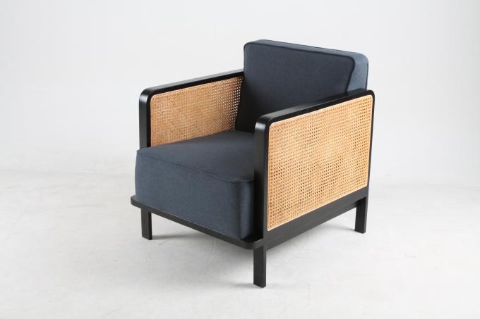 Linen Fabric Caned Back lounge Chairs Luxury Star Hotel Furniture 2