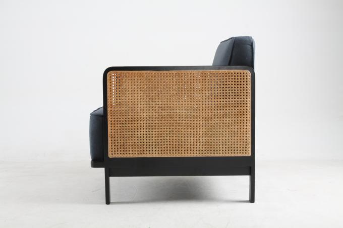 Linen Fabric Caned Back lounge Chairs Luxury Star Hotel Furniture 3