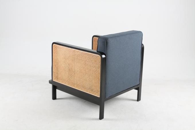 Linen Fabric Caned Back lounge Chairs Luxury Star Hotel Furniture 4
