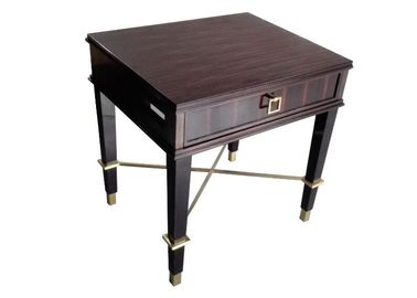 Ebony Wood Hotel Bedside Tables Bedroom Furniture Night Stands Pu Finish