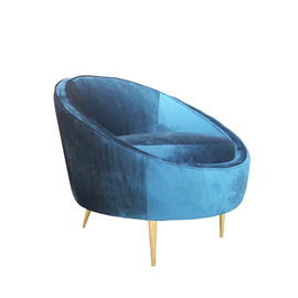 खरीदें 2018 Hotsale blue velvet single sofa,velvet lounge chair  with golden metal legs ऑनलाइन निर्माण