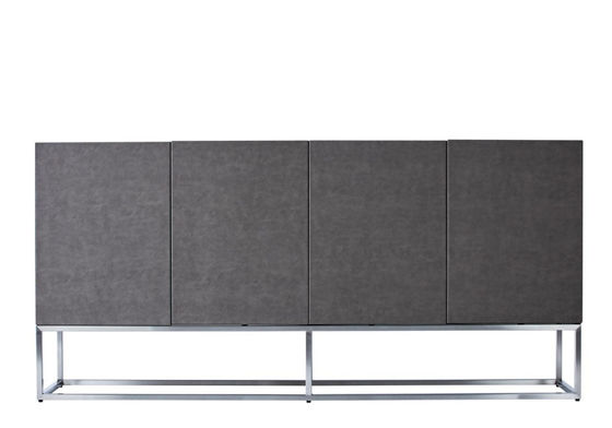 अच्छी कीमत Grey Veneered Panels Hotel Room Dresser With Metal Base ऑनलाइन