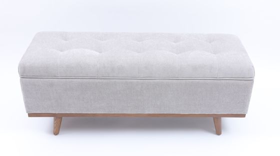 अच्छी कीमत Nordic Style Light Luxury Fabric Bed End Bench Solid Wood Base ऑनलाइन