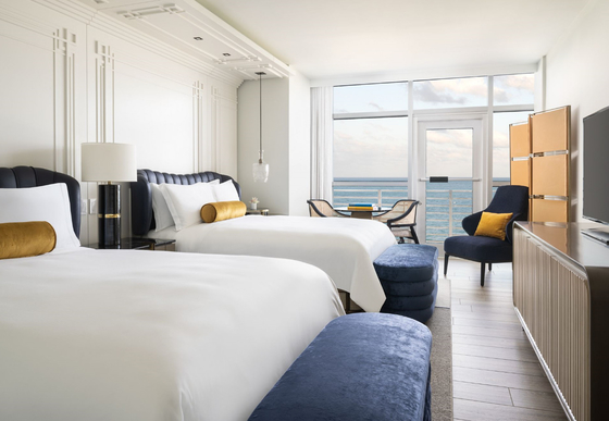 अच्छी कीमत Modern Luxury Hotel Bedroom Furniture Set 5 Star Hotel Furniture For Ritz Carlton project ऑनलाइन