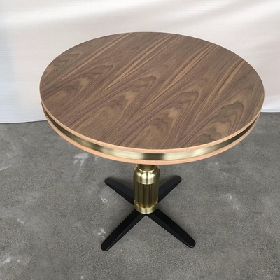 अच्छी कीमत Walnut Wood Top Metal Base Dining Table Modern ऑनलाइन