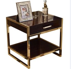 अच्छी कीमत High End Hotel Bedside Tables 1 Drawer For 5 Star , Marble Top Nightstand ऑनलाइन