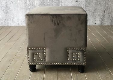 अच्छी कीमत Velvet Fabric Bedroom Ottoman Bench Cube For End Bed , Grey Color ऑनलाइन