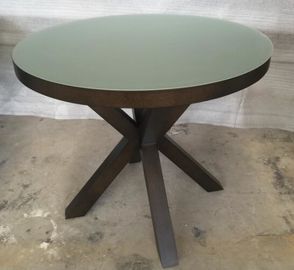 अच्छी कीमत 6MM Tempered Glass Top Round Dining Table Hotel Interior Furniture ISO Listed ऑनलाइन