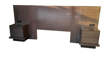अच्छी कीमत Queen Size Hotel Style Headboards 2 Night Stands Hospitality Case Goods Dark Walnut Color ऑनलाइन