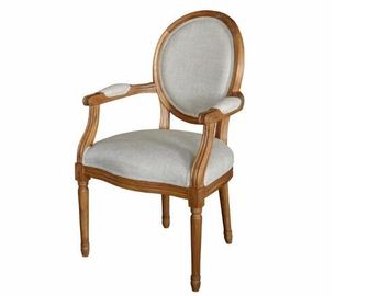 अच्छी कीमत French Antique Wooden Armchair dining chair Upholstered For Bedroom , Color Customized ऑनलाइन