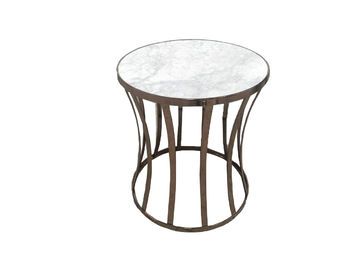 अच्छी कीमत Gold Metal Base Living Room Side Tables For Hotel Furniture , Modern Round Coffee Table ऑनलाइन