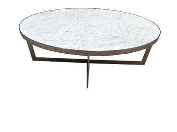अच्छी कीमत Indoor Furniture Stone Top Living Room Coffee Table White Quartz With Metal Base ऑनलाइन