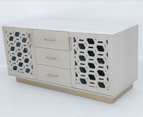 अच्छी कीमत लक्जरी कस्टम Cमेड ओक लकड़ी नीले रंग के चित्रित अंत अंदर कमेटी पीतल धातु पैरों के साथ ऑनलाइन