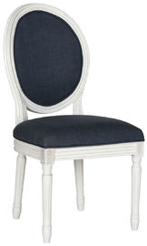 अच्छी कीमत French  New model modern style oval back white wood frame with  black  fabric wood dining chair ऑनलाइन