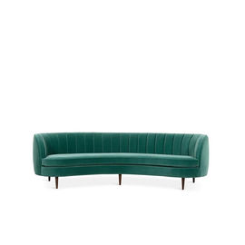 अच्छी कीमत Upholstery Velvet Fabric Sofa Chair Curved Back Simple Design Modern with black solid wood leg sofa ऑनलाइन