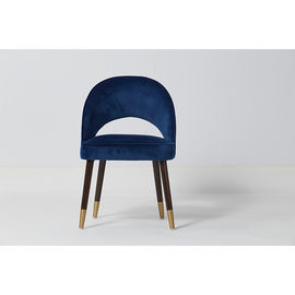 अच्छी कीमत Fashion Concreted Blue Velvet Fabric Dining Chairs With Solid Wood And Metal Feet ऑनलाइन
