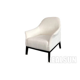 अच्छी कीमत Custom Lounge Chairs Single Seater Wooden Sofa Chair Black Solid Wood Leg With Linern Fabric ऑनलाइन