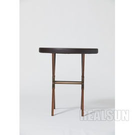 अच्छी कीमत Circular Upholstered Top Luxury Hotel Bedroom Furniture X Base Solid Wood Legs Drink Table ऑनलाइन