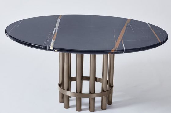 अच्छी कीमत Restaurant Wooden Dining Room Tables Luxury Oval Shape Port Laurent Marble Top ऑनलाइन