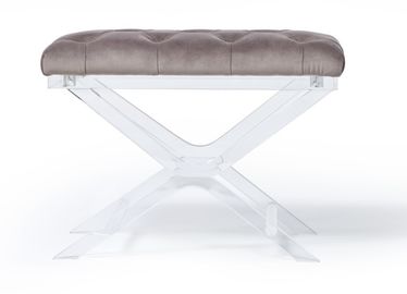 अच्छी कीमत American Classic Modern Bedroom Ottoman Bench Fabric Florida Acrylic Leg Foot Stool ऑनलाइन