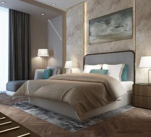अच्छी कीमत Dubai Luxury Hotel Style Bedroom Furniture Modern Design Metal Frame ऑनलाइन
