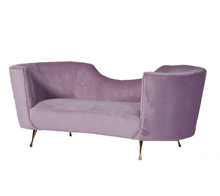 अच्छी कीमत Upholstery Unique Arc Baby Pink Curved Velvet Couch ऑनलाइन