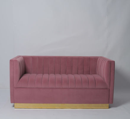 अच्छी कीमत Fashion Smoky Pink Velvet Tufted Sofa With Metal Base ऑनलाइन