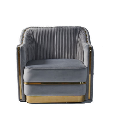 अच्छी कीमत Light Luxury Style Velvet Fabric Single Sofa With Stainless Steel Decorated ऑनलाइन