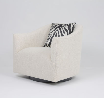 अच्छी कीमत Modern Living Room Luxury Fabric Fluffy Single Beige Armchair ऑनलाइन