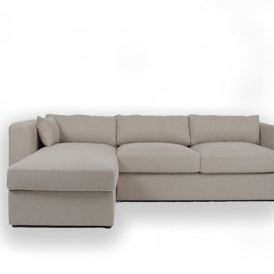 अच्छी कीमत Contemporary 3 Seater L Shape Fabric White Velvet Sectional Sofa ऑनलाइन