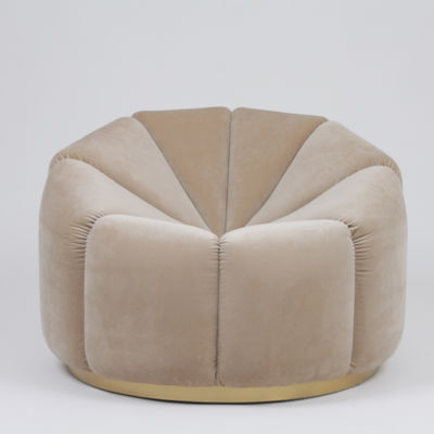 अच्छी कीमत Living Room Furniture Single Velvet Pumpkin Leisure Sofa With Metal Base ऑनलाइन