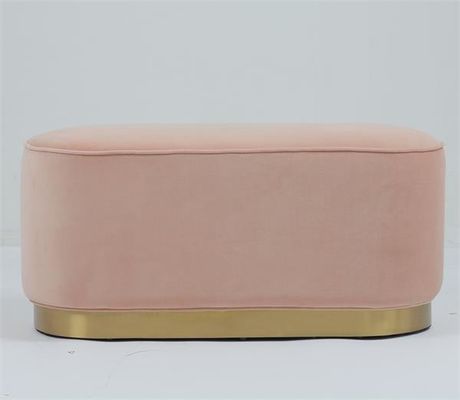अच्छी कीमत Modern Velvet Fabric Ottoman Bench Bedroom With Golden Trim ऑनलाइन
