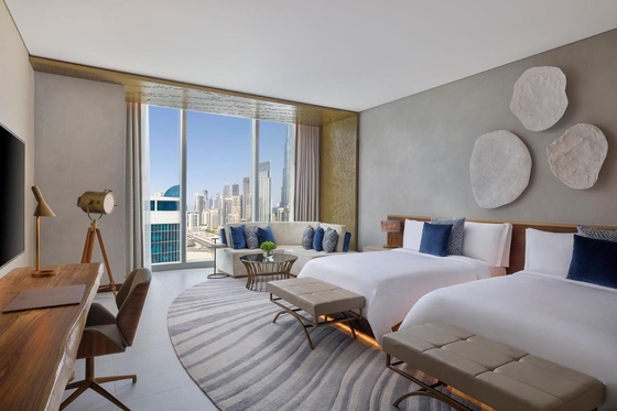 अच्छी कीमत Customized Hotel Bedroom Set Luxury Modern Attractive Wood ऑनलाइन