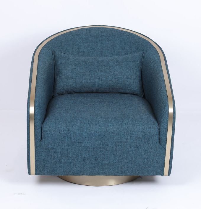 Modern Comfortable Blue Fabric Single lounge Armchair Sofa For hotel bedroom 1