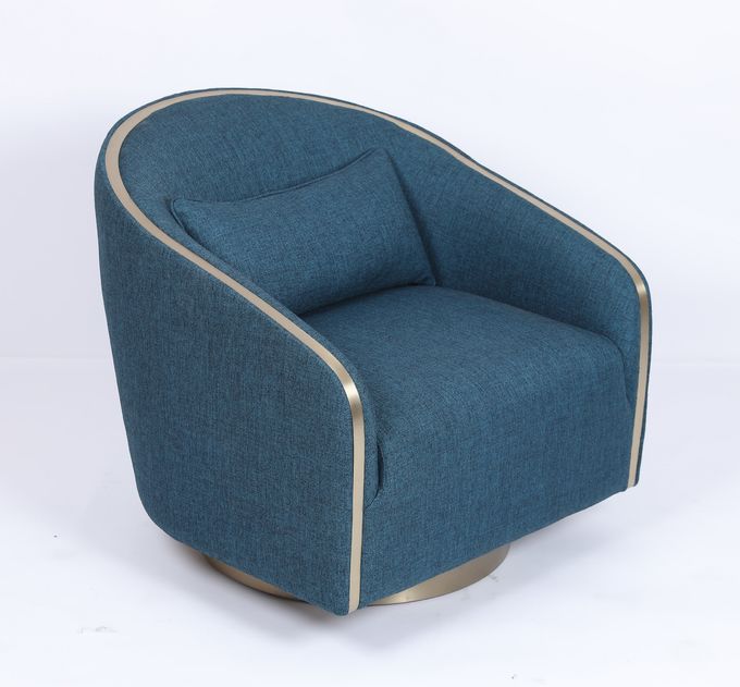 Modern Comfortable Blue Fabric Single lounge Armchair Sofa For hotel bedroom 0