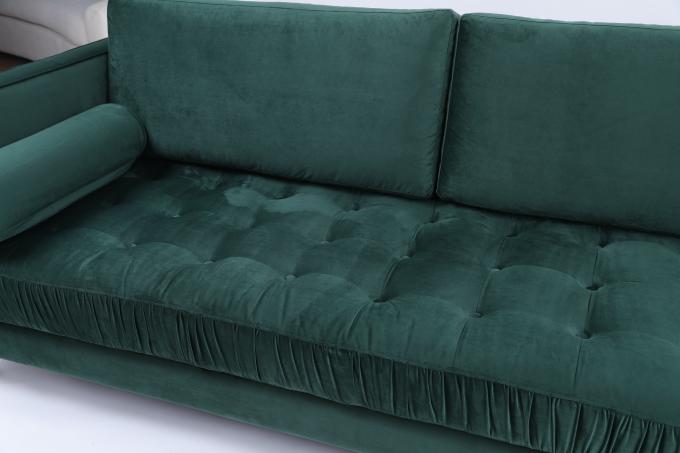 Modular Tufted Button Velvet Office Sofa Living Room 3 Seater Sectionals 0