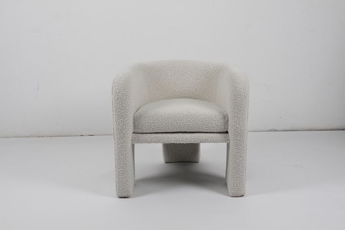 Lambswool Lazy Sofa Cream White Boucle Chair Lamb Wool Lounge Accent Single 0